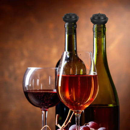 GGM Gastro (2 pieces) Wine & Champagne Bottle Closure – Black - Plastic