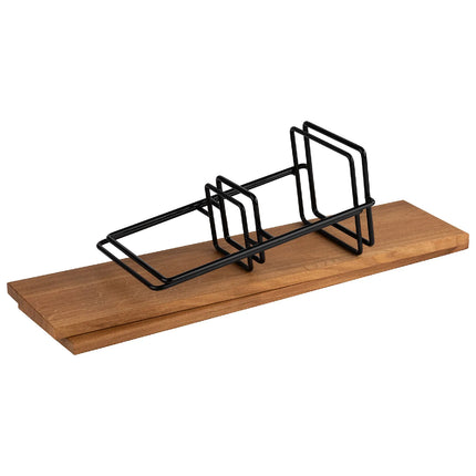 GGM Gastro 2-Tier Afternoon Tea Stand - PERFECTO LARGE - Square - Metal Frame - Oak Shelves