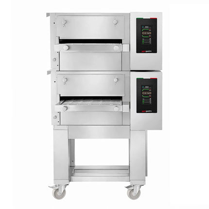 GGM Gastro (2 Units) Commercial Electric Conveyor Oven – 980 x 1300 mm – Touch Control – 400 mm Belt Width – incl. Stand