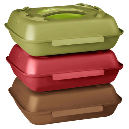 GGM Gastro (20 pcs) Lunch Box - 600ml - 2-Compartment - Raspberry Red/Old Rose