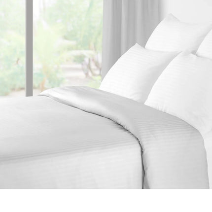 GGM Gastro (20 pcs) Satin Stripe Duvet Cover Sydney - 140x210cm - White