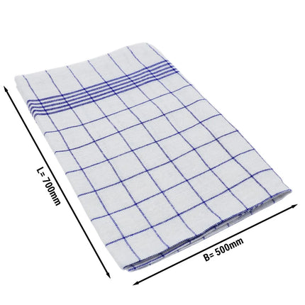 GGM Gastro (200 pcs) Tea towel made of Linen‑cotton Checked - 50x70cm - Blue checked