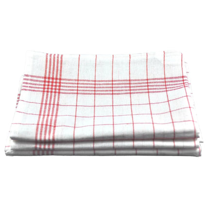 GGM Gastro (200 pcs) Tea towel made of Linen‑cotton Checked - 50x70cm - Red checked