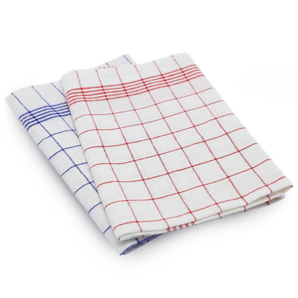 GGM Gastro (200 pcs) Tea towel made of Linen‑cotton Checked - 50x70cm - Red checked