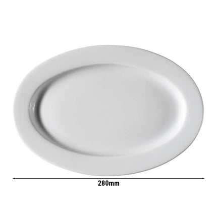 GGM Gastro (24 Cái) PERA - Đĩa Kebab Bầu Dục - Sứ - 280x210mm - Trắng