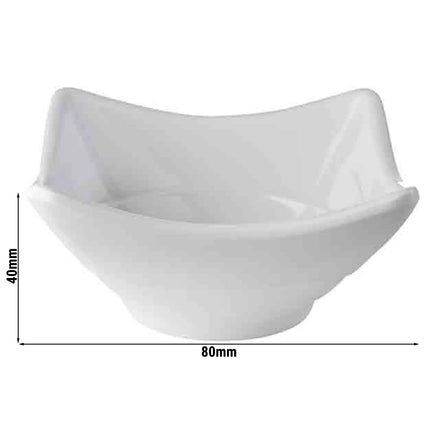 GGM Gastro (24 pcs) Bowl - MINI - Melamine - 100ml - 80x80mm - Depth: 40mm - White