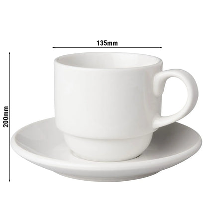 GGM Gastro (24 pcs) BUDGETLINE | Coffee Cup Mammoet - 200ml - White - with Saucer