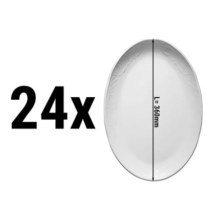 GGM Gastro (24 pcs) CLASSICO | Platter - oval - Porcelain - Length:360mm - White