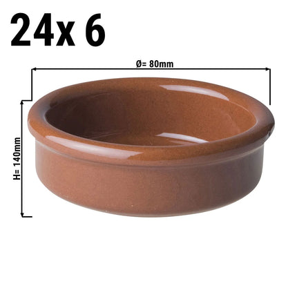 GGM Gastro (24 pcs) CLASSICO - Tapas Butter Dish - Ø80mm 80ml - Brown