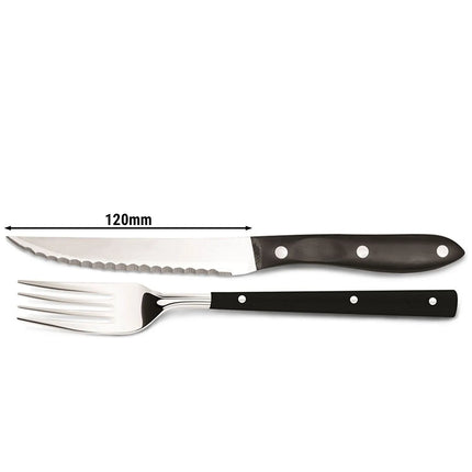 GGM Gastro (24 pcs) Cutlery set - Steak - Stainless steel - 120mm - Mirror
