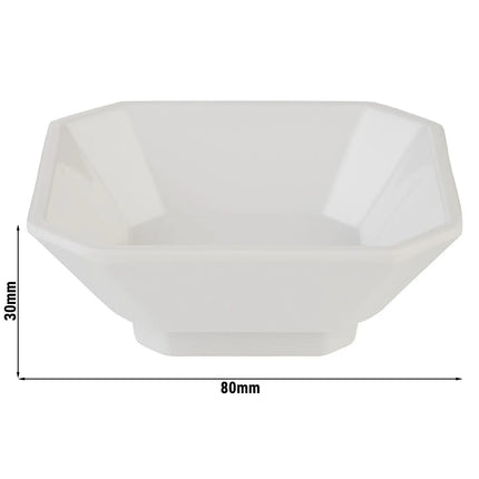 GGM Gastro (24 pcs) Dessert Bowl - MINI - Melamine - 60ml - square - 80x80mm - Depth: 30mm - White
