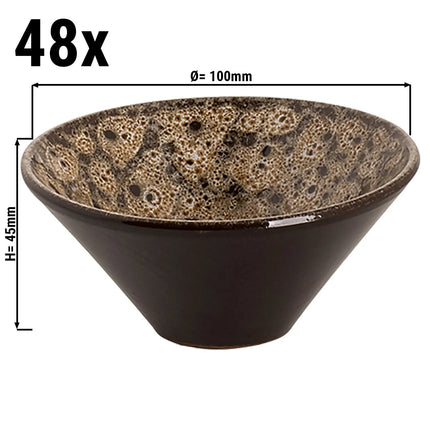 GGM Gastro (24 pcs) Dessert Bowl - SABANA - Stoneware - 100ml - round - Ø 100mm - Brown/White