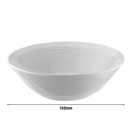 GGM Gastro (24 pcs) Dessert Bowl - SEA WAVE - Porcelain - round - Ø 160mm - White