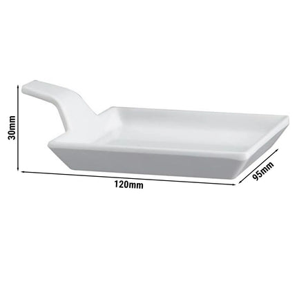 GGM Gastro (24 pcs) FLYING BUFFET | Canapé Plate - Melamine - 120x95mm - Handled - White