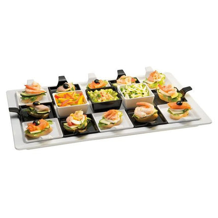 GGM Gastro (24 pcs) FLYING BUFFET | Platter - Melamine - 120x95mm - Handled - Black