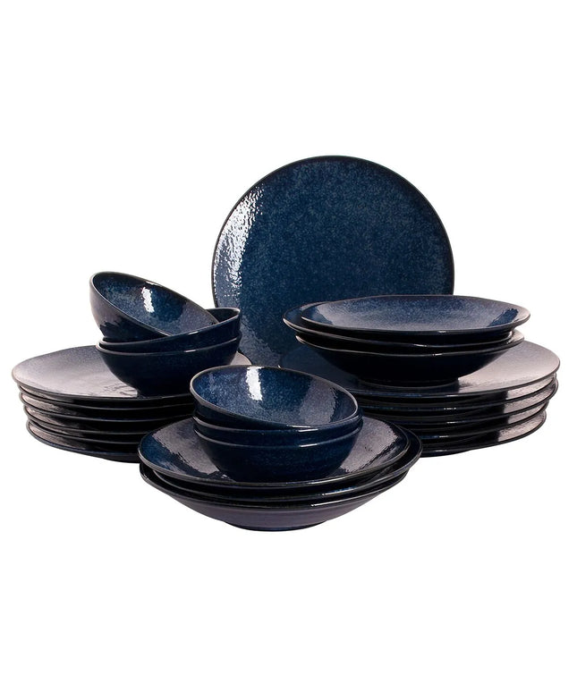 GGM Gastro (24 pcs) KIRYU | Crockery Set - Porcelain - Ø275mm/Ø235mm/Ø220mm/Ø140mm - Blue