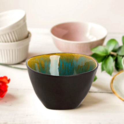 GGM Gastro (24 pcs) LOTUS | Crockery Set - Stoneware - Mixed sizes - Turquoise/Black