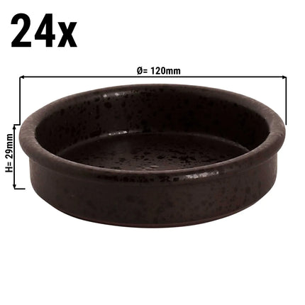 GGM Gastro (24 pcs) MOON - Tapas Oven Dish - Ø120mm - Black