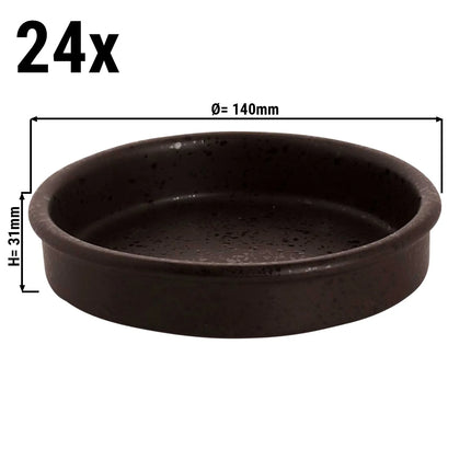 GGM Gastro (24 pcs) MOON - Tapas Oven Dish - Ø140mm - Black
