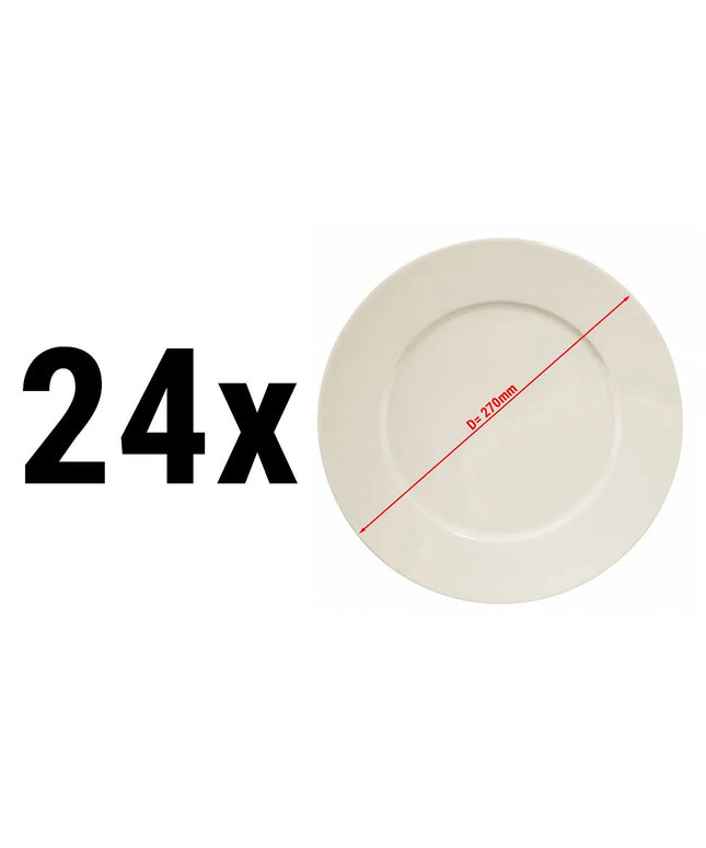 GGM Gastro (24 pcs) PERA | Plate - flat - Porcelain - Ø270mm - Cream