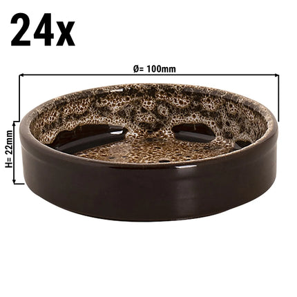 GGM Gastro (24 pcs) SABANA - Tapas Oven Dish - Ø100mm - Brown / White