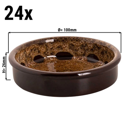 GGM Gastro (24 pcs) SABANA - Tapas Oven Dish - Ø100mm - Brown / White