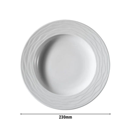 GGM Gastro (24 pcs) SEA WAVE | Deep Plate - Porcelain - Ø230mm - White