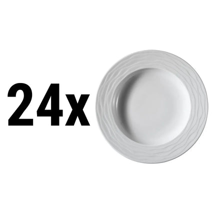 GGM Gastro (24 pcs) SEA WAVE | Deep Plate - Porcelain - Ø300mm - White