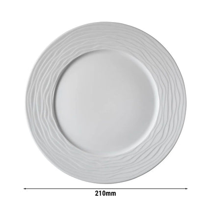 GGM Gastro (24 pcs) SEA WAVE | Plate - flat - Porcelain - Ø210mm - White
