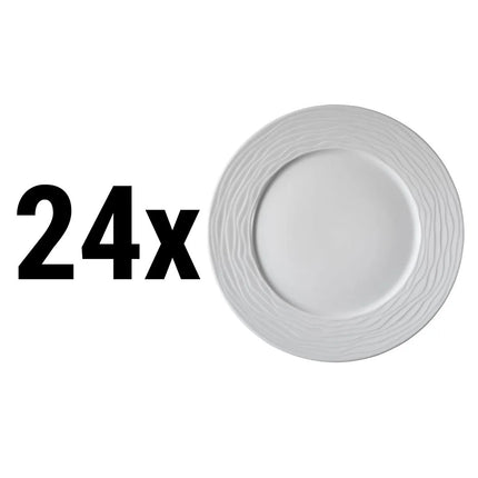 GGM Gastro (24 pcs) SEA WAVE | Plate - flat - Porcelain - Ø210mm - White