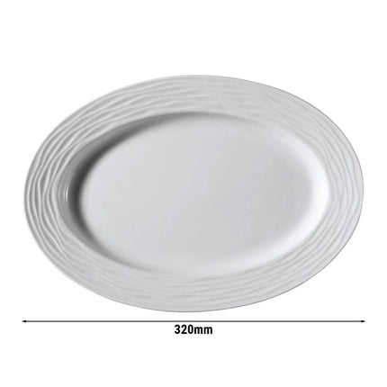 GGM Gastro (24 pcs) SEA WAVE | Platter - oval - Porcelain - Length:320mm - White