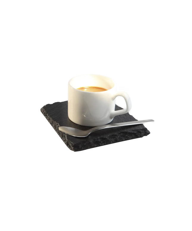 GGM Gastro (24 pcs) Slate Serving Board - Natural Slate - 6x 4-piece set - 100x100mm - Black