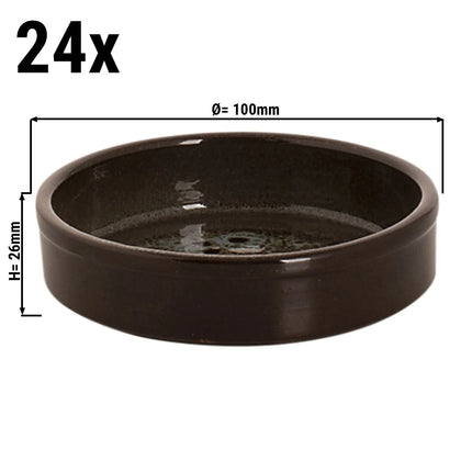 GGM Gastro (24 pcs) TURKEY - Tapas Oven Dish - Ø100mm - Brown / Blue