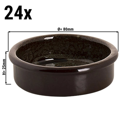 GGM Gastro (24 pcs) TURKEY - Tapas Oven Dish - Ø80mm - Brown / Blue