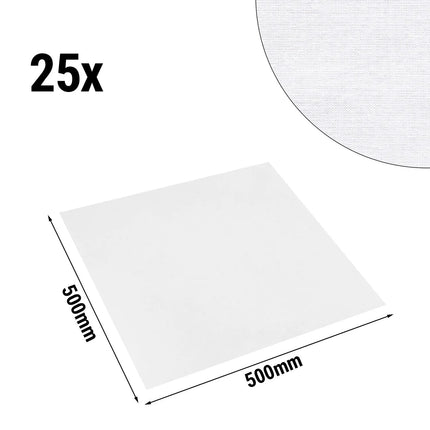 GGM Gastro (25 pcs) Damask Napkin Cotton - Tessin - Satin Weave (Atlas) - 50x50cm - White
