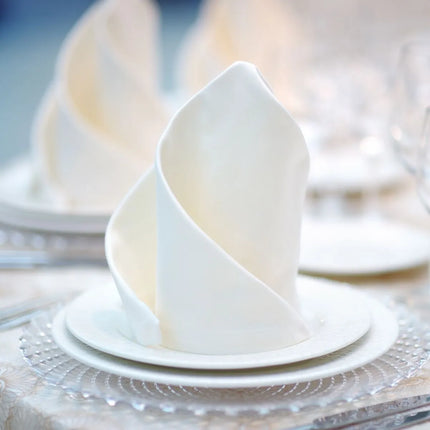 GGM Gastro (250 pcs) Damask Napkin Cotton - Tessin - Satin Weave (Atlas) - 50x50cm - White