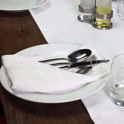 GGM Gastro (250 pcs) Damask Napkin Cotton - Tessin - Satin Weave (Atlas) - 50x50cm - White