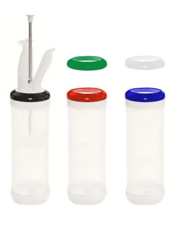 GGM Gastro (3 Cái) Bộ Bình Định Lượng (473ml) - Màng Một Lỗ Cỡ Vừa - Kèm Tay Cầm & Que - 5 Vòng Định Lượng Cố Định (7.5/10/15/22.5/30ml) - Gồm 3 Bình