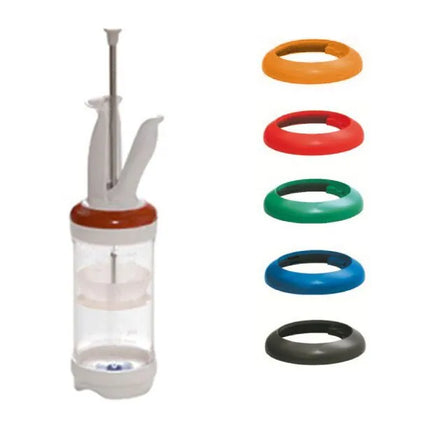 GGM Gastro (3 Cái) Bộ Bình Định Lượng (Bình 473ml) - Màng Ba Lỗ - Gồm 1 Tay Cầm & Que; 5 Vòng Định Lượng 7.5/10/15/22.5/30ml