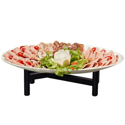 GGM Gastro (3 pcs) Buffet Stand - foldable - Powder-coated stainless steel - Black - Height: 70mm - suitable for platters & plates from 210mm
