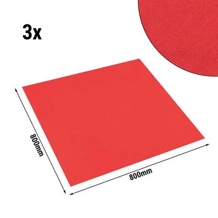 GGM Gastro (3 pcs) Damask Square Tablecloth Vienna - 80x80cm - Fiery Red