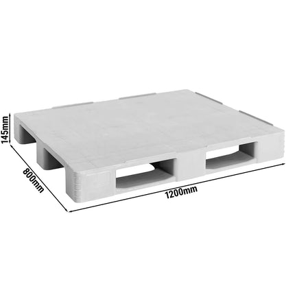GGM Gastro (3 pcs) - Euro Pallet 1200x800mm - Hygienic Plastic - Load Capacity: 4000kg - Grey