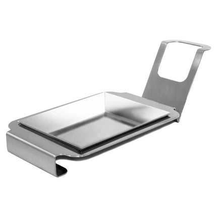 GGM Gastro (3 pcs) Spoon Rest (Rectangular) - with Carry Handle - Chrome High-Gloss - 140x110x80mm