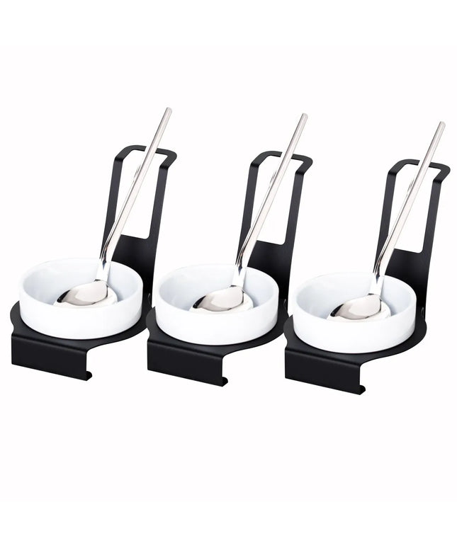GGM Gastro (3 pcs) Spoon Rest - Round - Stainless Steel - 140x140x145mm
