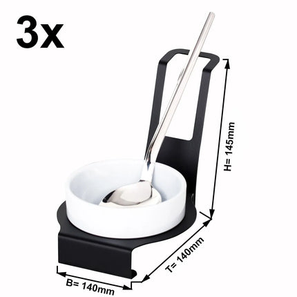 GGM Gastro (3 pcs) Spoon Rest - Round - Stainless Steel - 140x140x145mm