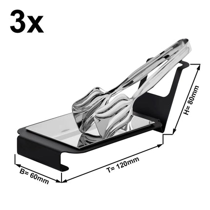 GGM Gastro (3 pcs) Spoon Rest - Square - Stainless Steel - 60x120x80mm