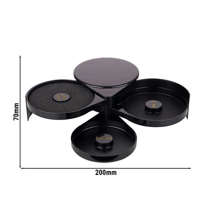 GGM Gastro 3-Tier Margarita & Cocktail Glass Rimmer – 2 compartments - Lime sponge - Black - ABS