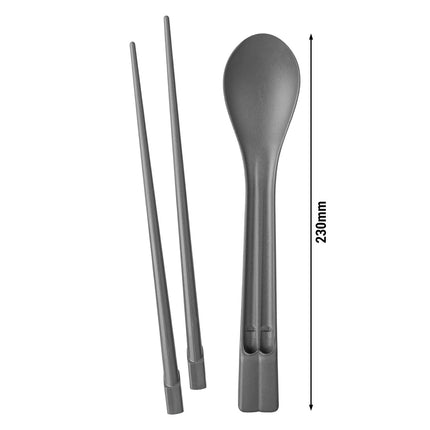 GGM Gastro (30 pcs) Reusable Chopsticks & Spoon Set - Grey