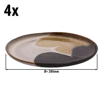 GGM Gastro (4 pcs) AQUAREL | - Stoneware - Ø280mm - Beige/Blue