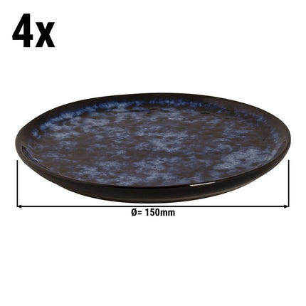 GGM Gastro (4 pcs) BAMA BLUE | Canapé Plate - flat - Stoneware - Ø150mm - Blue